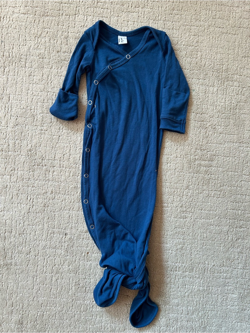 Copper Pearl newborn knotted gown midnight blue